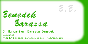 benedek barassa business card